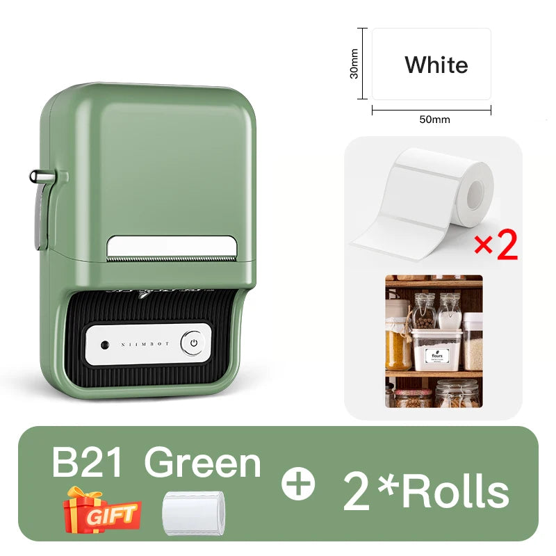 NiiMbot B21 B21 PRO Bluetooth Adhesive Label Printers Mini Thermal Printer Wireless Barcode Label Maker for Office Clothing