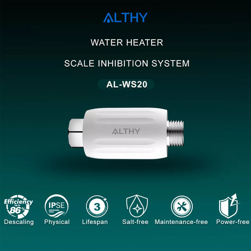 ALTHY IPSE Terminal Scale Inhibition Water Softener System Descaler Anti Limescale & Hard water for Water Heater Shower Filter