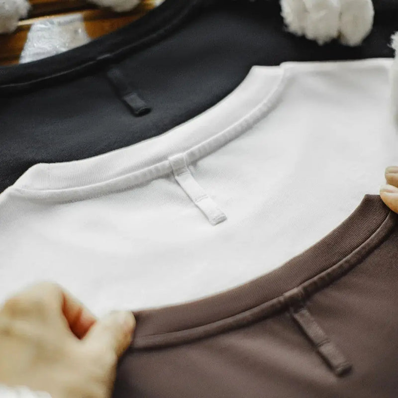 Maden Men's 100% Cotton Heavyweight T-Shirt Long Sleeve Loose Fit Layering Tee Basic Casual Tops for Spring Autunm 1/2/3Pcs