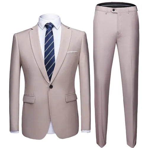 Men's Dark Green Suit Two-Piece, Asian Sizes Slim Dress Jacket and Pants,Wedding / Party Blazer Coat+Trousers Red Blue Black