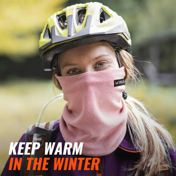 WRELS Winter Neck Gaiter Warmer Fleece Thick Windproof Face Cover Fleece Face Mask Scarf Running Skiing for Cold Weather Sports