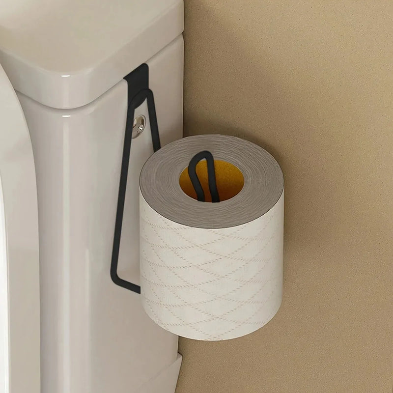 Stainless Steel Wall-Mounted Toilet Paper Holder - No Drill Space-Saving Design, Bathroom & Outdoor Storage Toilet Accessories