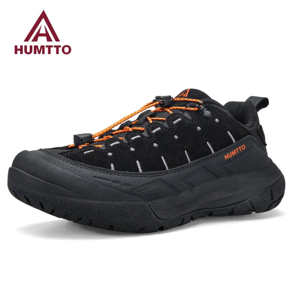 HUMTTO Winter Man Hiking Shoes Leather Breathable Non-slip Casual Sneaker Mens Outdoor Trail Walking Sneakers Men Trekking Shoes