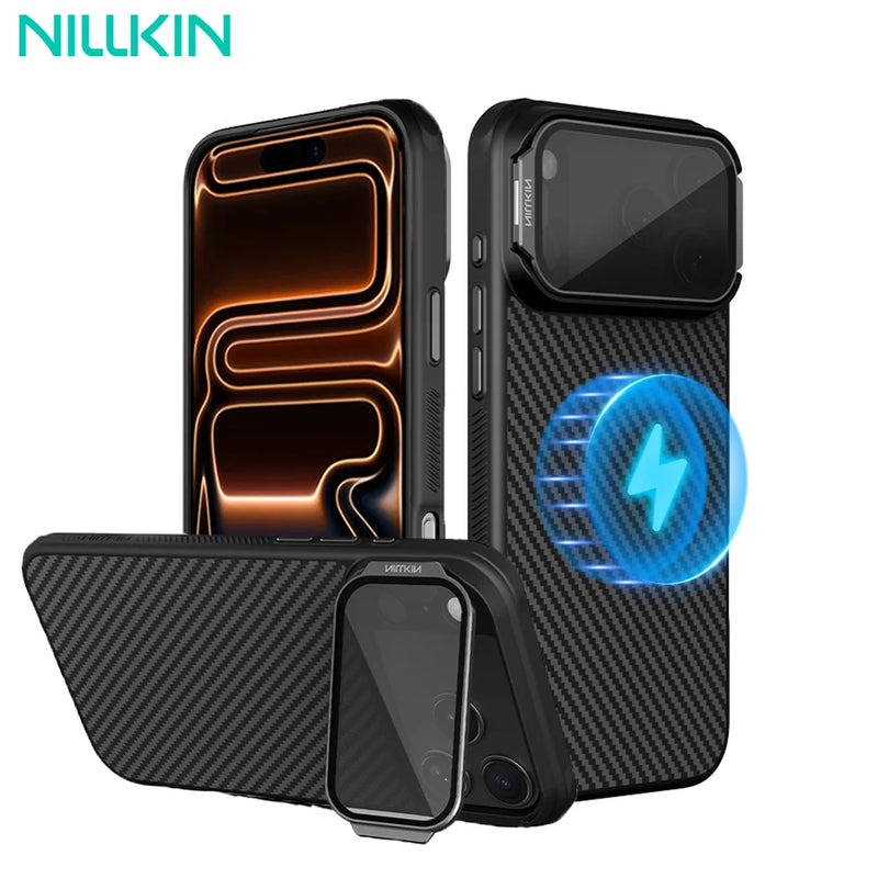 NILLKIN Magsafe Aramid Fiber Case For iPhone 17 Pro Max Magnetic Charging Back Cover Anti Shockproof for iPhone 17 Pro Cases