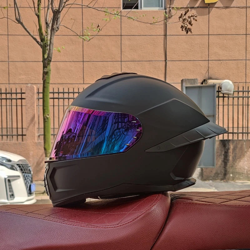 Virtue Motorcycle Helmet Men and Women Summer DOT Anti-fog ECE Helmet Full Cover Four Seasons Universal Winter Warm Personality