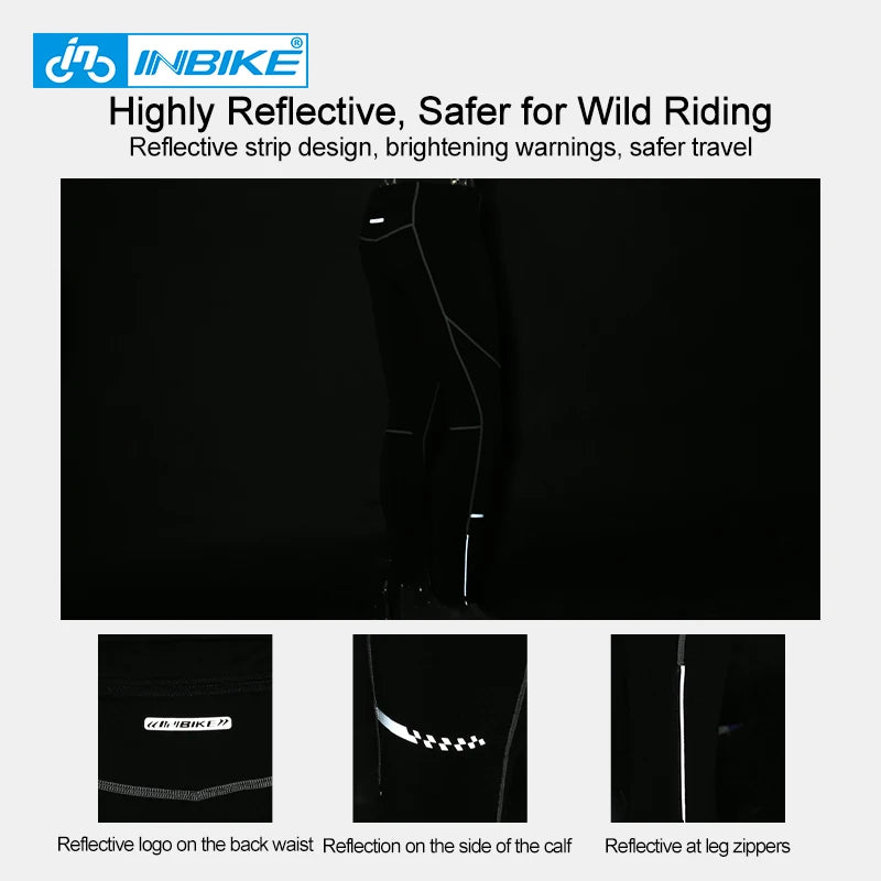 INBIKE Men's Compression Pants Tights Winter Warm Sports Leggings for Running Workout Tights with Pockets Sportswear Clothing