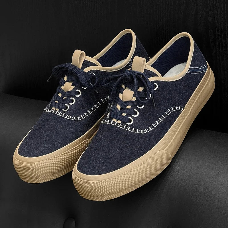 Men's thick-sole canvas casual shoes new four seasons breathable light soft-sole anti-slip outdoor versatile walking board shoes