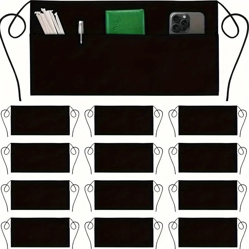 1PC Half Waist Apron with 3 Pockets, Server Apron for Commercial Catering, Coffee Shop & Craft Use. kitchen, aprons.