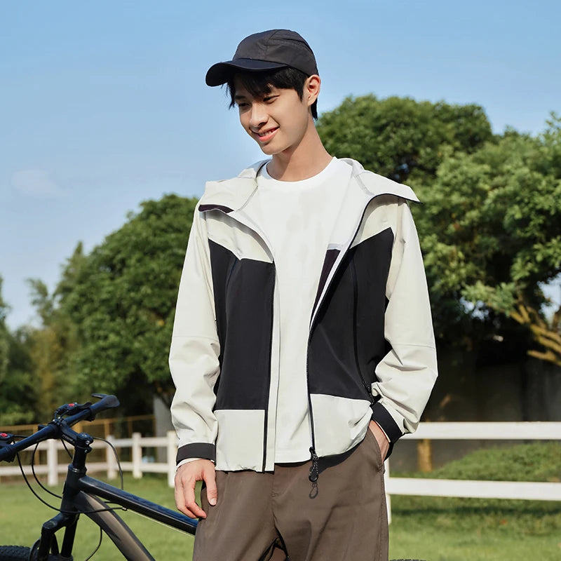 Semir Men Jacket Waterproof Windproof Stain Resistant Hooded Outdoor Clip Jacket Raglan Sleeve Travel Outerwear 2026