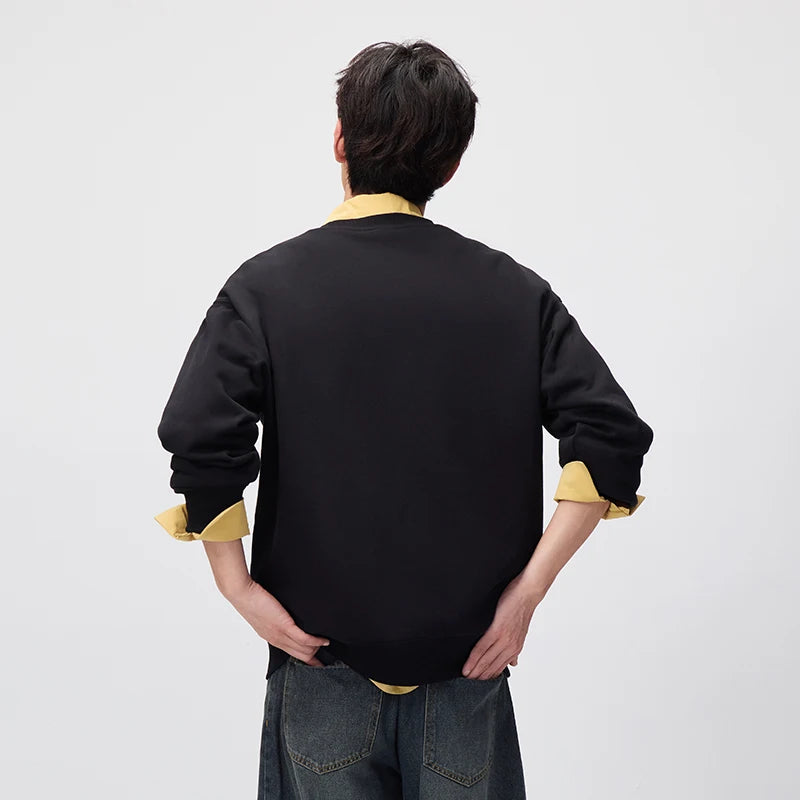 Semir Men Sweatshirt Soft Loose Crew Neck 2026 Autumn Pullover Couple Style Casual Knit Top Everyday Wear Daily Layer