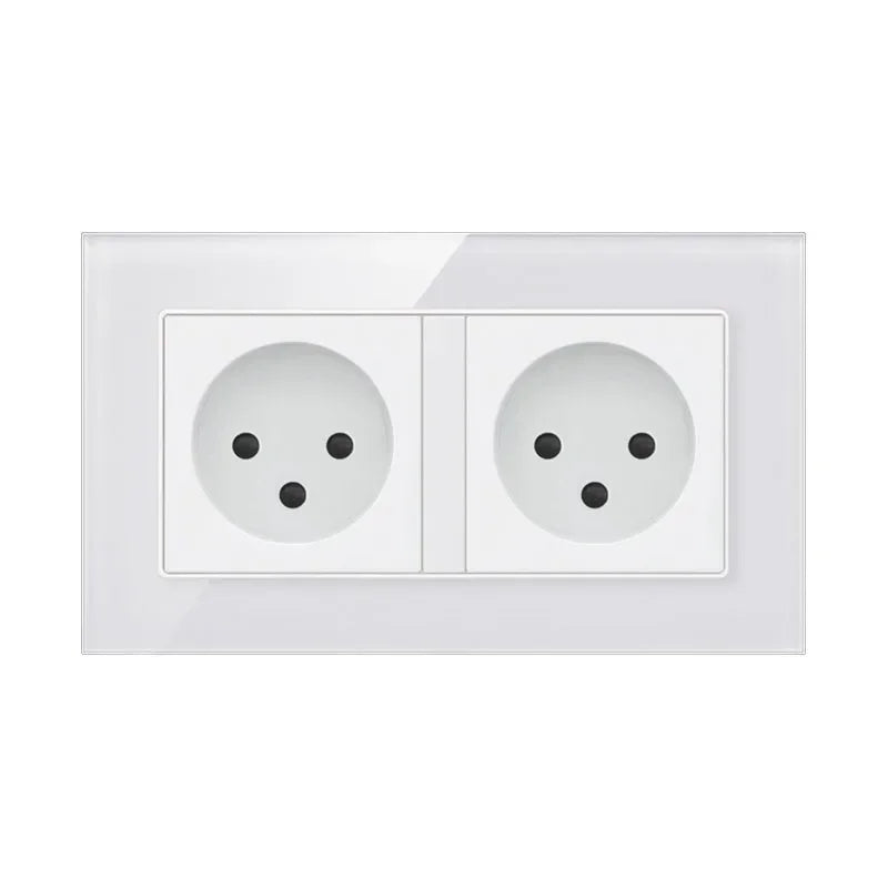 Israel Standard Black Square Tempered Glass 16A Power Wall Socket, 220V IL Plug Adapter Electric Outlet 86mm*86mm