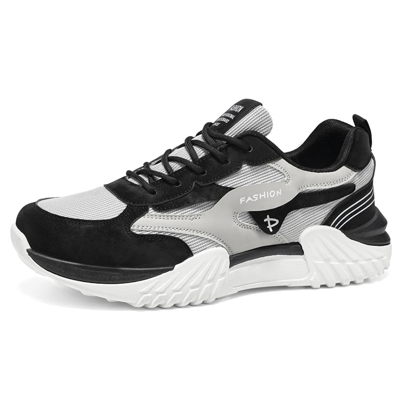 Men's fashion mesh upper casual shoes four seasons new breathable light soft-sole anti-slip comfort outdoor sports walking shoes