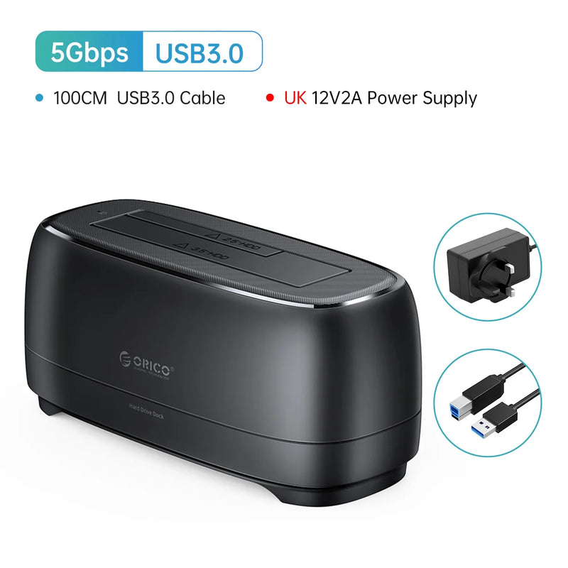 ORICO SATA to USB3.0 Hard Disk Docking Station for 2.5" 3.5" SSD Disk Case  5Gbps Speed HDD Docking Station Hard Drive Enclosure