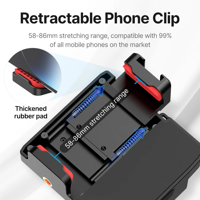 ដៃកាន់ថតរូប Selfie ស្មាតហ្វូន Ulanzi CG02 ឥតខ្សែ ប៊្លូធូស ជាមួយពន្លឺបំពេញ 5500k ជាឧបករណ៍រក្សាលំនឹងរូបថតកាមេរ៉ា