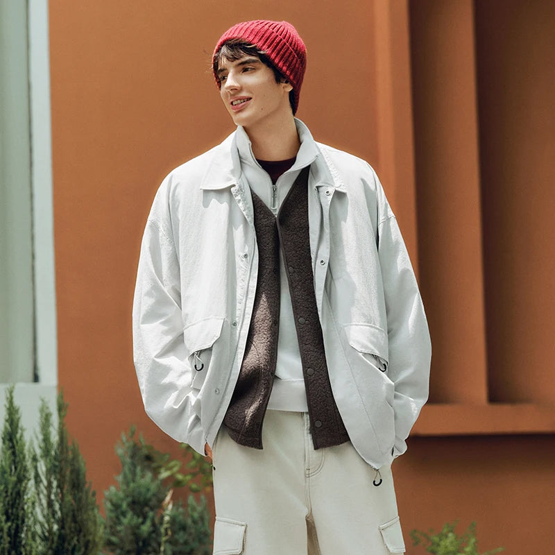 Semir Men Jacket Lightweight Loose Lapel Workwear Multi Pocket Outdoor 2026 Autumn Casual Sport Style Outerwear Daily Wear