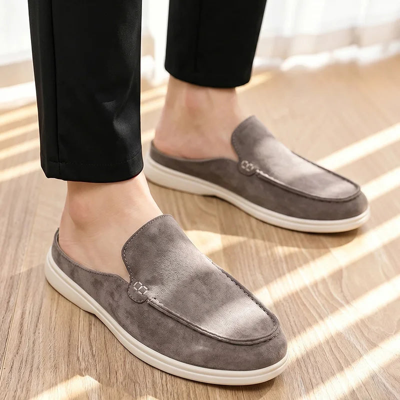 Men's Lightweight Casual Shoes Four Seasons Breathable Soft Sole Non Slip Comfort Walking Shoes Fashion Versatile Semi Slippers