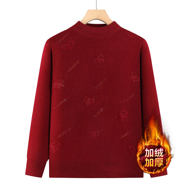 Pulls Femmes New Sweaters & Jumpers Hot Velvet Autumn Winter Woman Clothing Fleece Warm Knitwear Long Sleeve Tops Female M-3XL