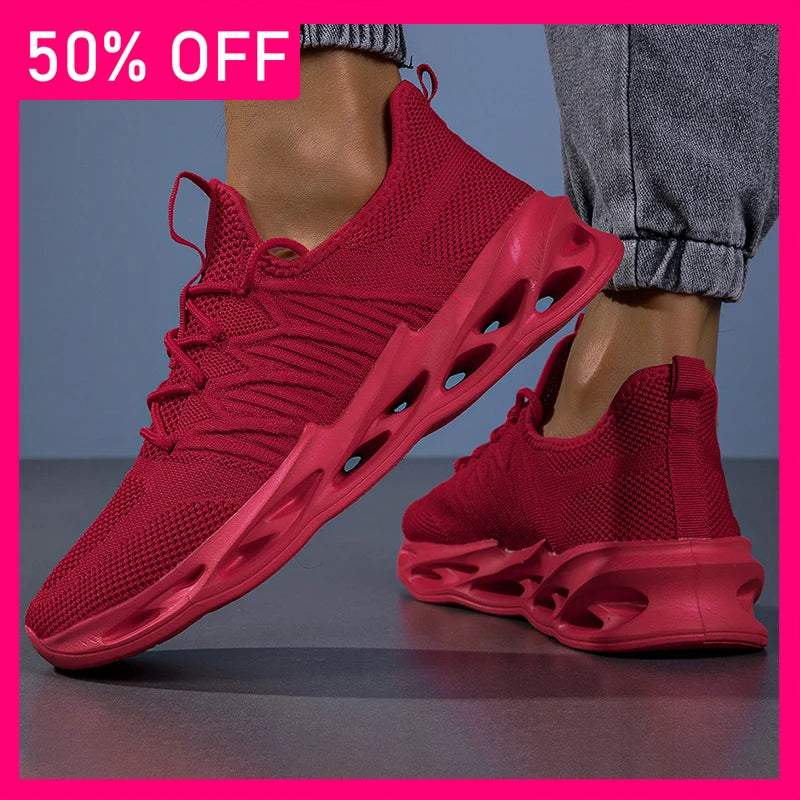 Men Sports Shoes Trendy Mesh Breathable Soft Sole Light Outdoor Running Shoes New Comfort Versatile Summer Casual Tennis Shoes