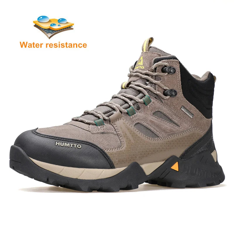 HUMTTO Waterproof Trekking Shoes Luxury Designer Outdoor Hiking Boots for Men Climbing Sneakers Leather Safety Mens Ankle Boots