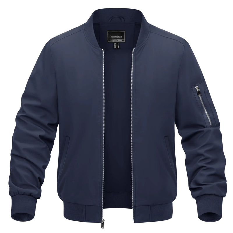 TACVASEN Spring Baseballl Jackets Mens Windbreaker Hiking Trekking Fishing Jackets Outdoor Full Zip Casual Coats Outwear Tops