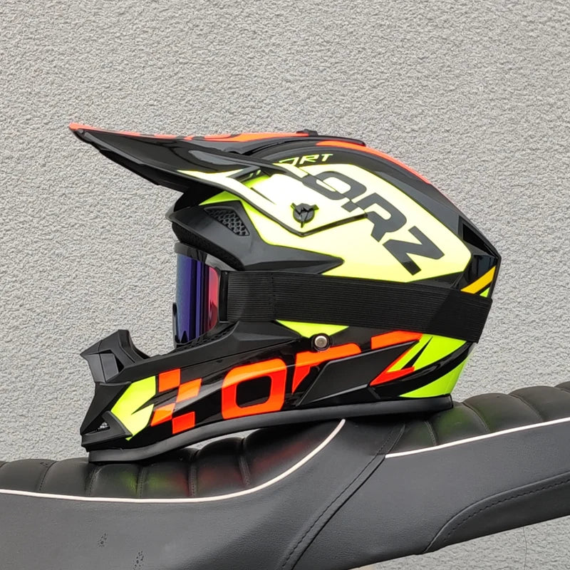 DOT Approved Motocross Helmet Full Face Dirt Bike Offroad Helmet Adjustable Sun Visor for ATV Quad Mountain Bike