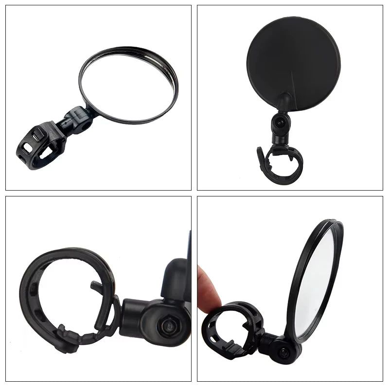 SEAMETAL Universal Bicycle Rearview Mirror 360 Degree Rotation Convex Wide Angle Handlebar Rear View Mirrors for Bike Accessorie