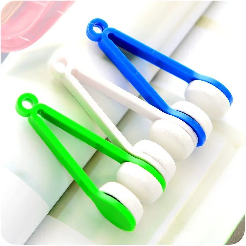 Suede Portable Glasses Cloth Handy Cleaning Wiping Tool with Clip Scratch-Free Lens Care