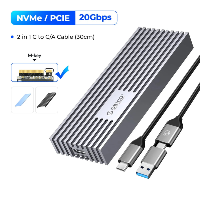 ORICO NVMe M.2 SSD Enclosure USB4 40Gbps PCIe3.0x4 20Gbps 10Gbps M.2 External Case Compatible with Thunderbolt 3/4