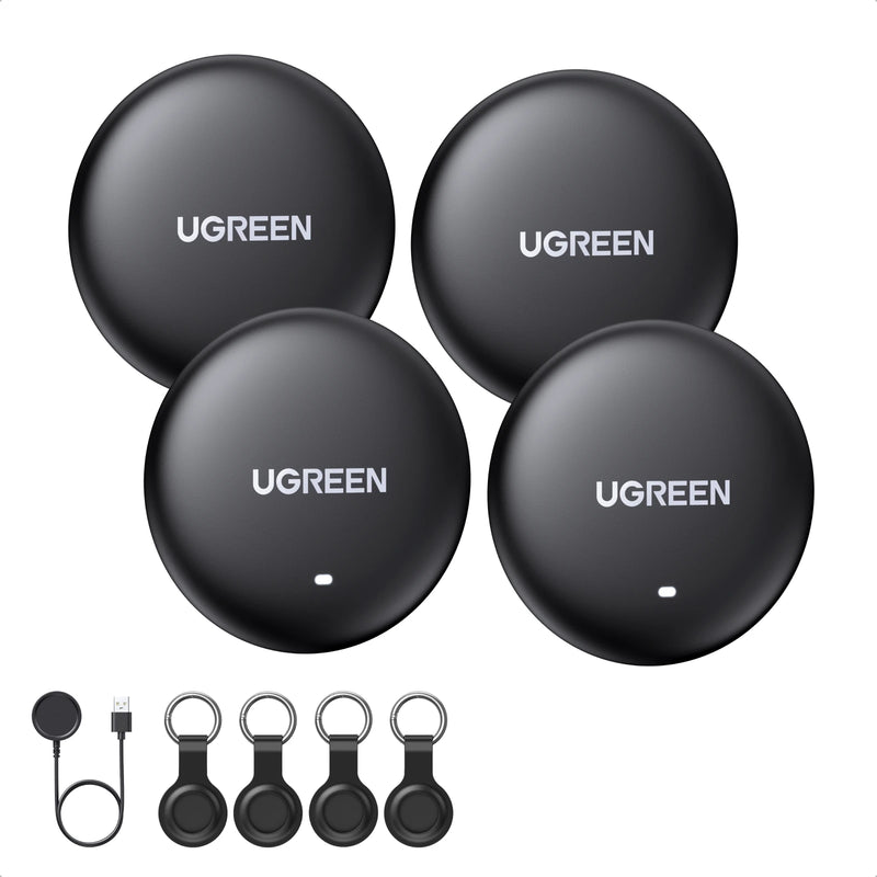 UGREEN FineTrack Item Tracker, Worldwide Locator, 1-Year Battery Life, Wireless Charging, 2-Pack for iOS