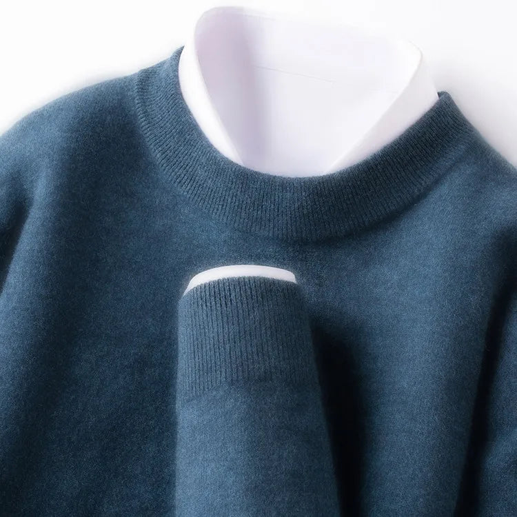 350g 100% Merino Wool Sweater, Anti-Pilling, 9 Colors Men's Round Neck Pullover Sweater - Versatile Base Layer or Outerwear