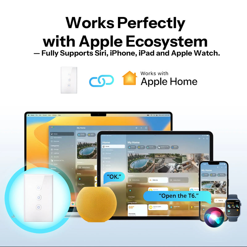 SONOFF TX Gen2 US Smart Touch Wall Switch T6 120 Matter Detach Relay Adjustable Night Switch Locator Apple Ecosystem Compatible