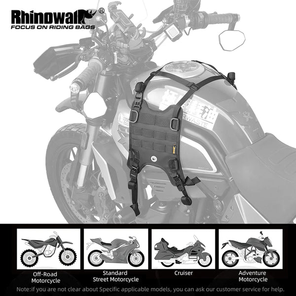 កាបូបដាក់ធុងសាំងម៉ូតូ Rhinowalk ប្រព័ន្ធព្យួរធុងសាំងម៉ូទ័រ កាបូបបន្ថែមចំហៀង បន្ទះបាត គ្រឿងបន្លាស់កាបូបម៉ូតូស្កូតឺ