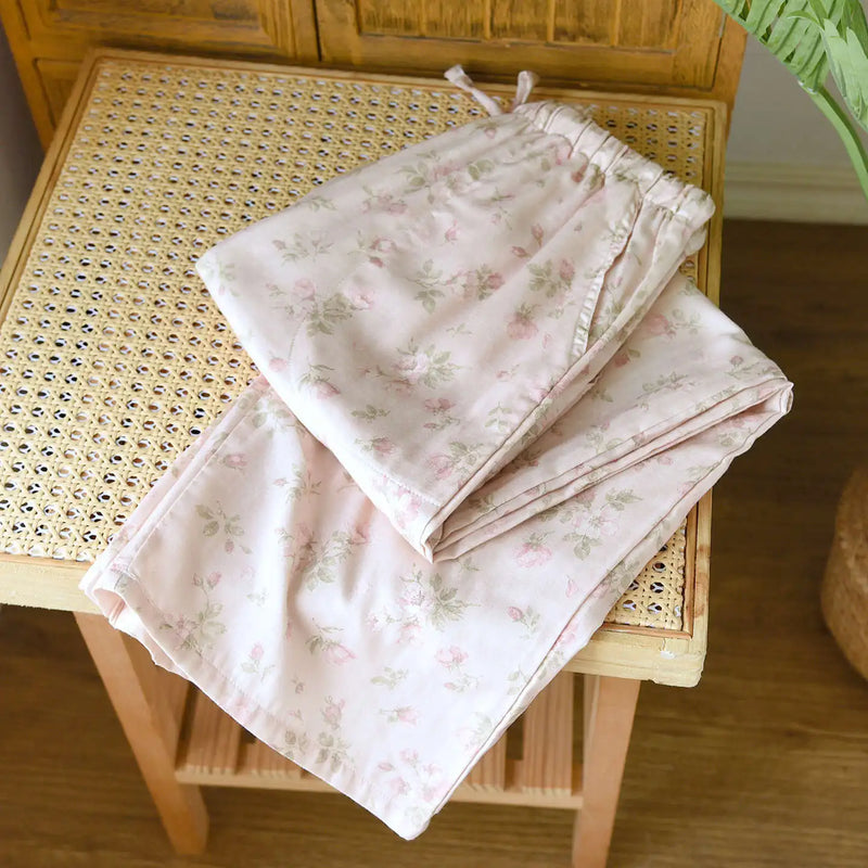 Women's Pajamas Pants Autumn Sleepwear Gauze Cotton Home Pants Comfortable Home Trousers Thin Sleep Bottoms Casual Homewear