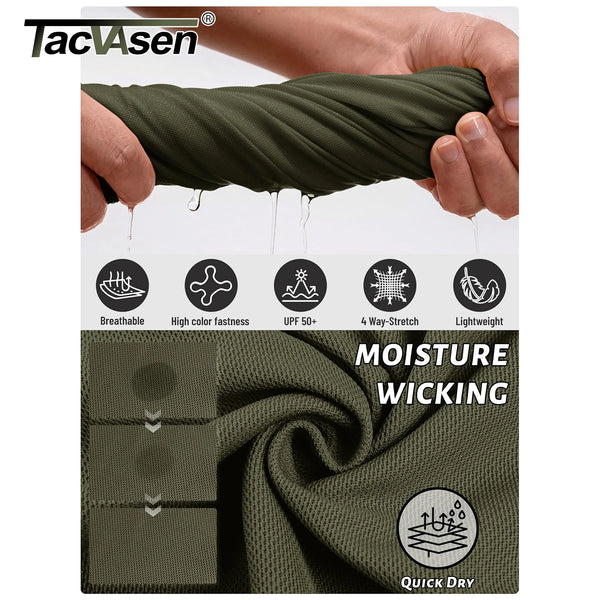 TACVASEN Lightweight UPF 50+ Polo Shirts Mens Summer Quick Dry SPF Performance Polo Tee Short Sleeve Sun Work Golf Fishing Tops