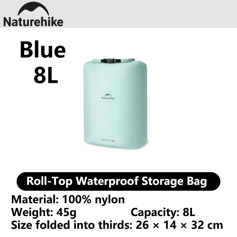 Naturehike 2026 Large New Outdoor Ultralight Roll Top PU2000+ Waterproof Storage Bag Picnic Camping Drinking Water Storage Bag