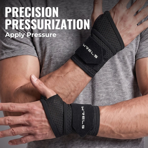 WRELS Wrist Brace Compression Wrist Support Breathable Carpal Tunnel Pain Relief Sports Workout Adjustable Fitness Wristband