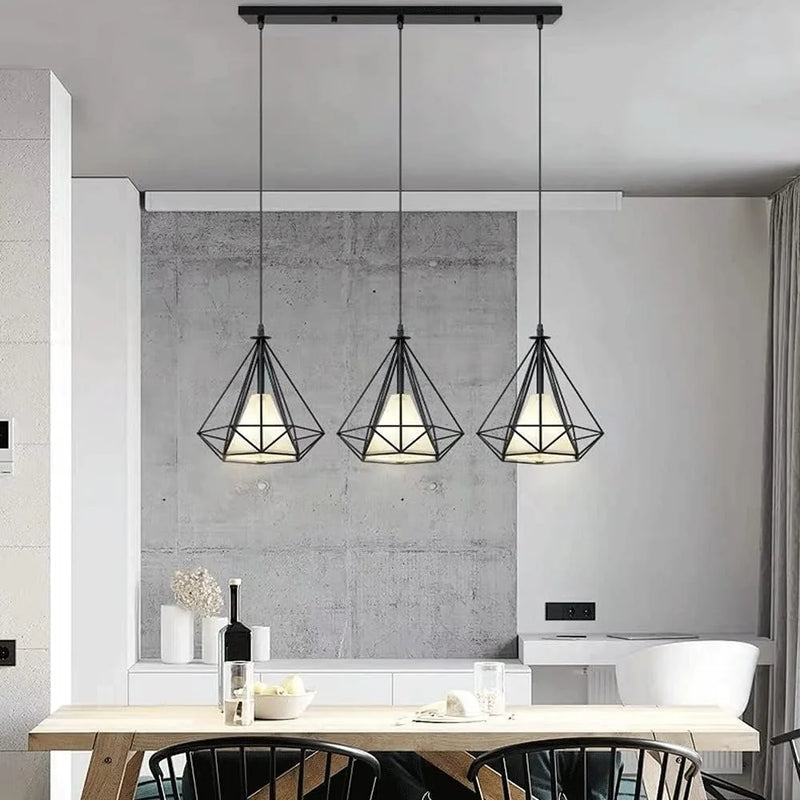 Nordic 1/3 Heads Long Bar Lighting Chandelier Restaurant Dining Room Pendant Lighting Barber Shop Hanging Lamp E27 Droplight
