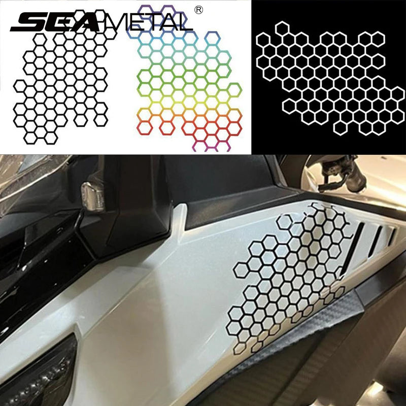 SEAMETAL Car Body Self Adhesive Sticker Waterproof Honeycomb Car Motorcycle Decals Stickers Car Refit Creative Body Decoration