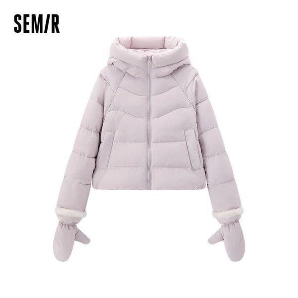 អាវក្រៅ Semir សម្រាប់នារី ដៃអាវ Raglan មានក្រណាត់ មានក្រណាត់រុំ មានស្រោមដៃ មានក្រណាត់ មានស្ទីលតិចតួចបំផុត រដូវរងាថ្មី ឆ្នាំ២០២៦ សម្រាប់ពាក់ប្រចាំថ្ងៃ