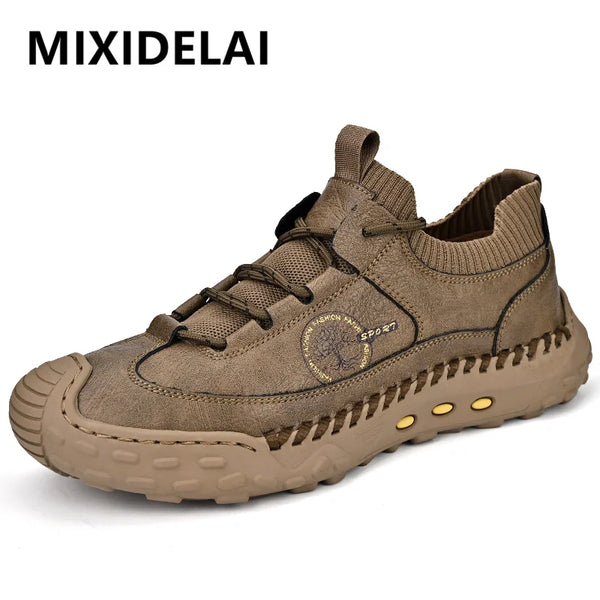 Handmade Men's Casual Shoes Breathable Men's Shoes Non-Slip Men's Sneakers Rubber Flats Shoes Comfortable Outdoor Walking Shoes