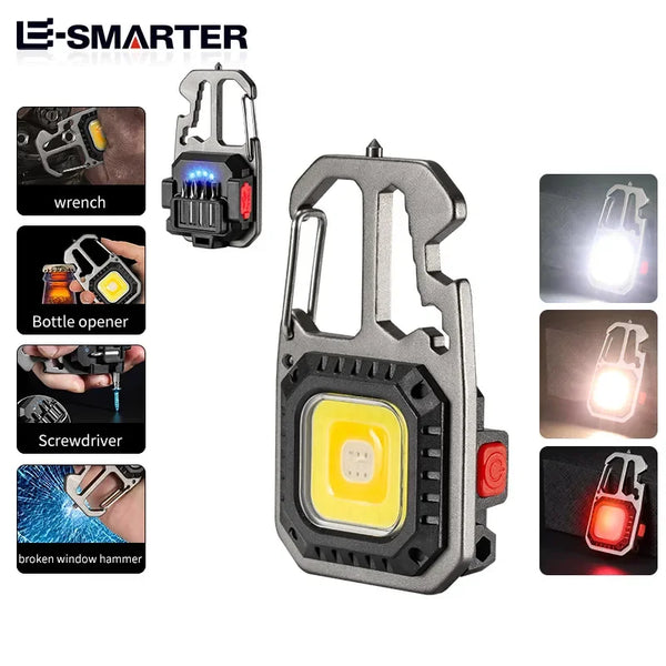 ពិល LED ខ្នាតតូច ភ្លើងការងារ ភ្លើងសម្រាប់បោះតង់អាចសាកបាន ភ្លើងចងខ្សែ COB ងាយស្រួលយកតាមខ្លួន សោរហោប៉ៅ ទួណឺវីស ញញួរសុវត្ថិភាព