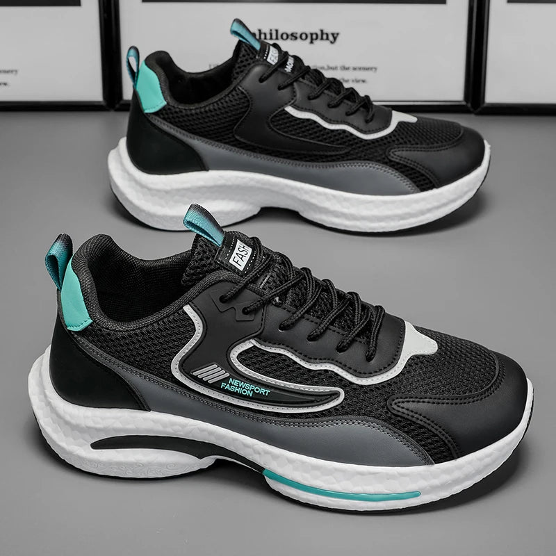 Men's sneakers four seasons mesh breathable soft sole non-slip comfort outdoor casual running shoes fashion student sports shoes