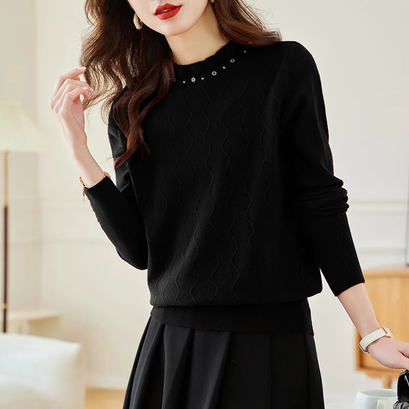 Female Clothing New Knitwear Jersey For Women Spring Autumn Woolen Blouse Winter Basic Wear Pullover Sweaters Knit Jumper Tops