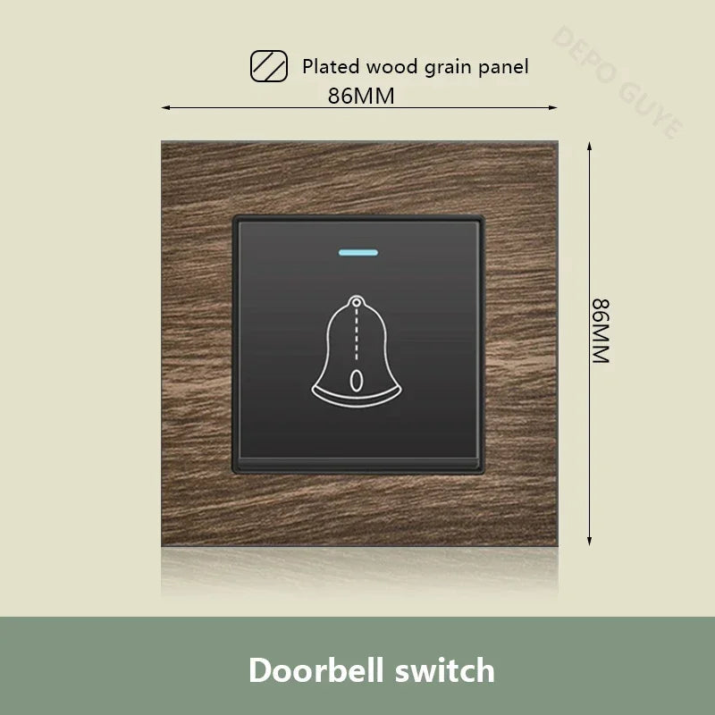 UK 18W Type-C Quick charge Dual Power Outlet,Universal Retro Wood Grain Electrical USB Socket,220V Electrical  Wall Light Switch