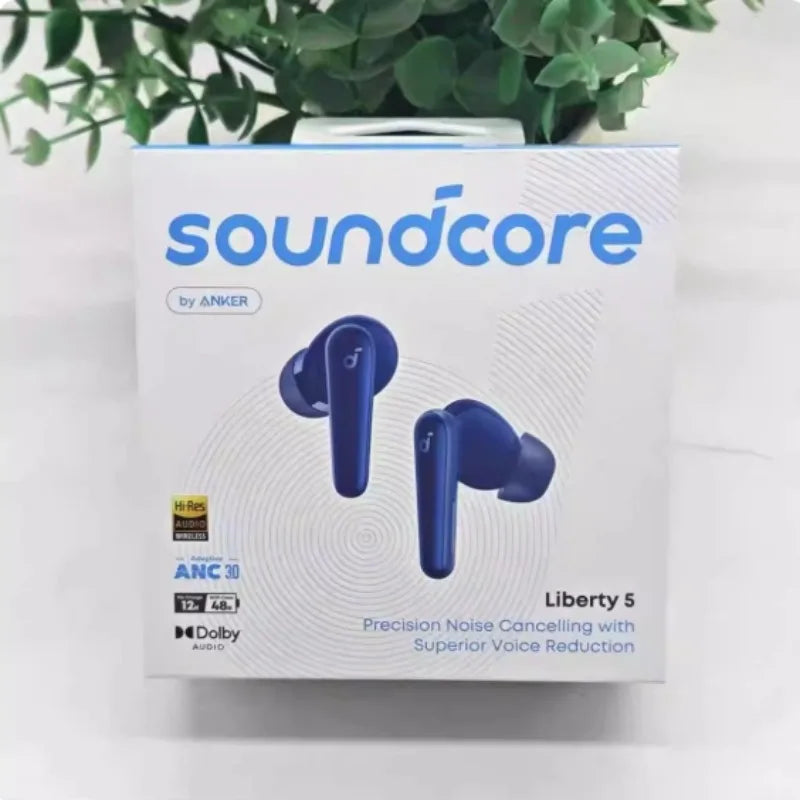 កាសស្តាប់ត្រចៀកឥតខ្សែ Soundcore ដោយ Anker Liberty5 កាត់បន្ថយសំឡេងរំខាន 3.0 កំណែសំឡេង Dolby Sound 48H កាសស្តាប់ត្រចៀកប៊្លូធូសឥតខ្សែ