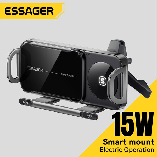 ឆ្នាំងសាកឥតខ្សែ Essager Fold Screen Car Wireless Charger 15W សម្រាប់ Samsung Galaxy Z Fold 6 5 Note 20 10 9 8 Dual Coil Rotatable Car Holder