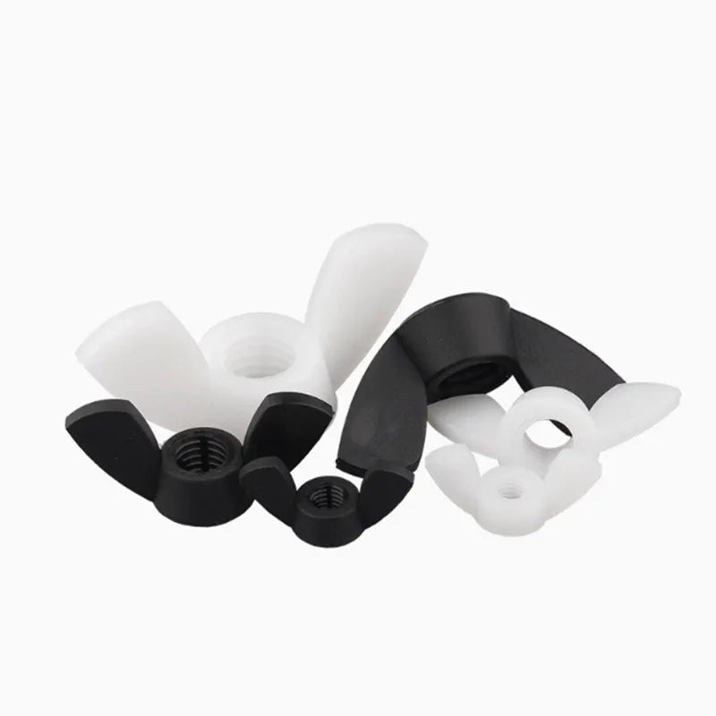 M3 M4 M5 M6 M8 M10 M12 Black White Nylon Nut Wingnut Butterfly Nut Plastic Wing Nuts