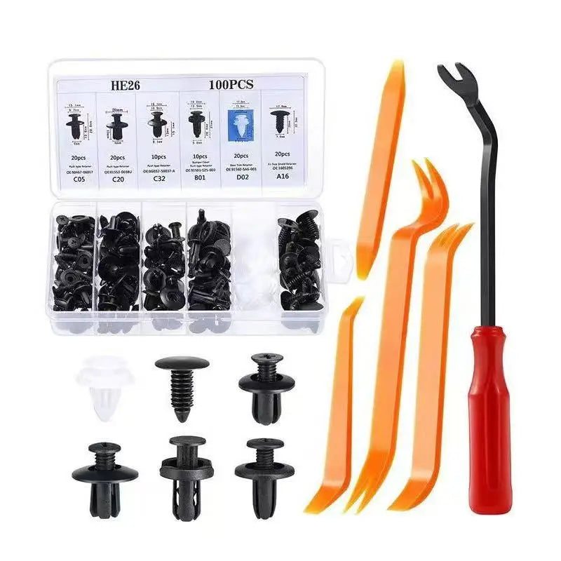 Auto Fastener Clip Mixed Car Body Push Retainer Pin Rivet Bumper Door Trim Panel Fastener Kit Car Clip 100/50 Box /Bag Packaging