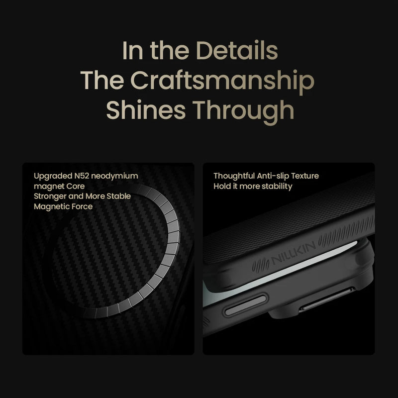 NILLKIN Magsafe Aramid Fiber Case For iPhone 18 Pro Max Magnetic Charging Back Cover Anti Shockproof for iPhone 18 Pro Cases