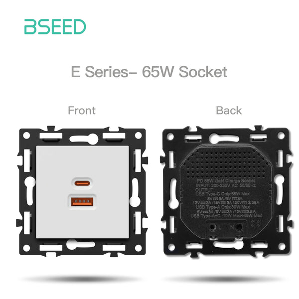 ម៉ូឌុលប្តូរភ្លើងឆ្លាតវៃ BSEED WIFI 1/2/3/4Gang DIY គ្រឿងបន្លាស់ស៊ុមប្លាស្ទិក PC រន្ធឆ្លាតវៃ Tuya Smart Life